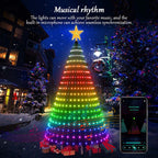 5-Foot Smart Christmas Tree With Lights - 400 LED Lights, Remote And App Control - Music Sync, 11 Modes - Green Wiring, Suitable For Artificial Trees - Multi-Color And Warm White, Indoor Outdoor Use