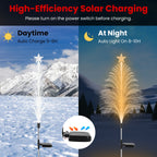 7 Color Changing Solar Christmas Tree Lights Outdoor Optical Fiber Tree Lights With Topper Star IP44 Waterproof For Garden Yard Pathway Lawn - Pack of 4