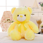 Teddy Bear Stuffed Animals Plush Toy Colorful LED Glowing Christmas Gift For Kids Pillow