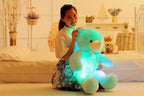 Teddy Bear Stuffed Animals Plush Toy Colorful LED Glowing Christmas Gift For Kids Pillow