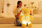 Teddy Bear Stuffed Animals Plush Toy Colorful LED Glowing Christmas Gift For Kids Pillow