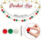 100 Pcs Christmas Pom Poms Balls With Battery String Lights Red And Green White Pompoms Pom Poms For Crafts Making DIY Holiday Christmas Decorations Supplies