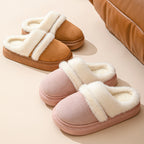 Fashion Warm Cotton Slippers For Women | Winter Bedroom Floor Suede Slipper