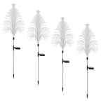 7 Color Changing Solar Christmas Tree Lights Outdoor Optical Fiber Tree Lights With Topper Star IP44 Waterproof For Garden Yard Pathway Lawn - Pack of 4