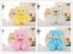 Teddy Bear Stuffed Animals Plush Toy Colorful LED Glowing Christmas Gift For Kids Pillow