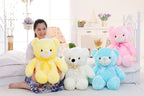 Teddy Bear Stuffed Animals Plush Toy Colorful LED Glowing Christmas Gift For Kids Pillow