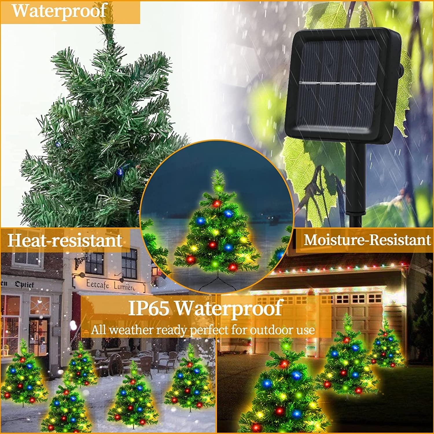 Solar Christmas Tree Solar Powered Trail Multicolor LED Light Christmas Tree