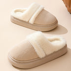 Fashion Warm Cotton Slippers For Women | Winter Bedroom Floor Suede Slipper