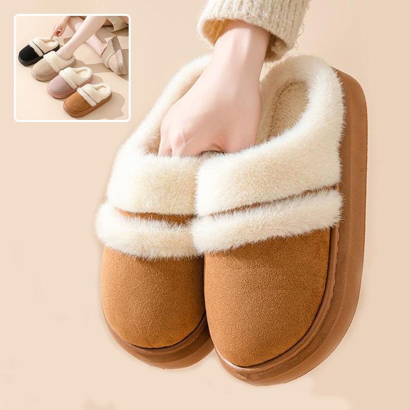 Fashion Warm Cotton Slippers For Women | Winter Bedroom Floor Suede Slipper