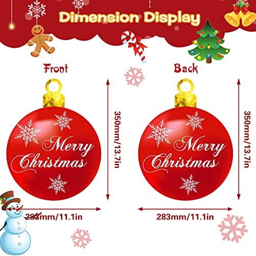 Christmas Yard Signs With Stakes And Cords Christmas Balls - Pack of 9Pcs
