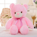 Teddy Bear Stuffed Animals Plush Toy Colorful LED Glowing Christmas Gift For Kids Pillow