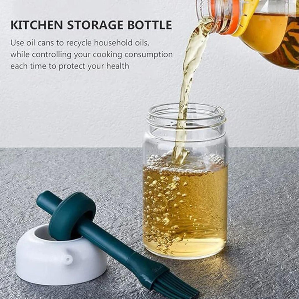 2-in-1 Oil Dispenser Bottle with Silicone Brush 250ml - Kitchen Cooking Tool