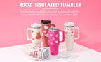 Tumbler With Handle Straw Insulated, Stainless Steel Spill Proof Vacuum Coffee Cup Tumbler With Lid Tapered Mug