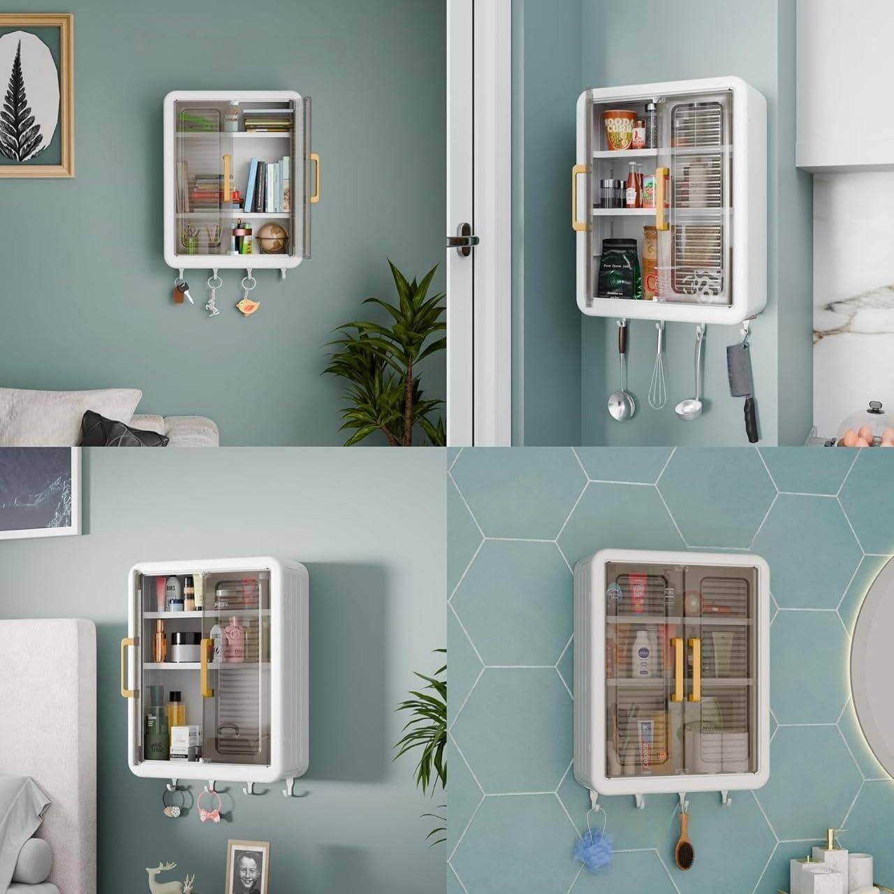 Minimalist Wall-Mounted Bathroom Storage Box - No Drill, Waterproof Shelf Organizer