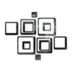 3D Acrylic Mirror Wall Stickers - Square Black Decorative Tiles for Home, Bedroom & Office (Pack of 12)