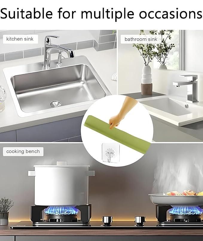 Silicone Splash Guard for Kitchen Sink (Pack of 2) - Oil-Proof Water Baffle