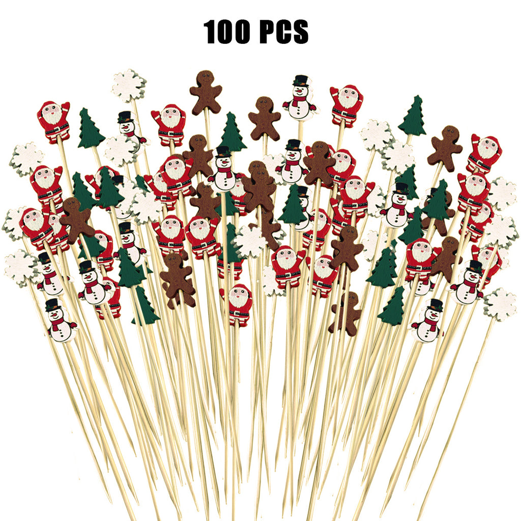 One Hundred  Pieces Christmas Cocktail Picks