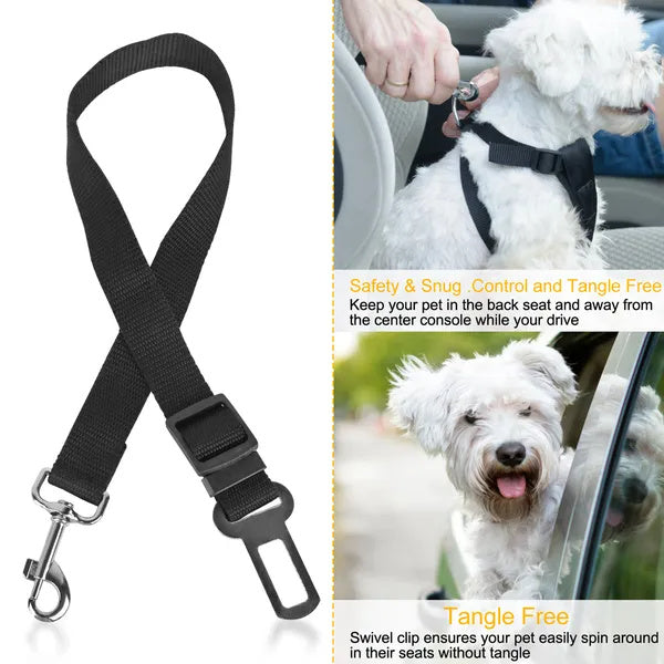 Pet Dog Seat Belt Leash Adjustable Pet Dog Cat Safety Leads Harness - 2Pcs