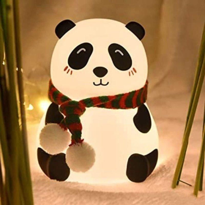 Cute Panda Silicone Night Light Lamp for Kids - 7 Color Touch Sensor LED