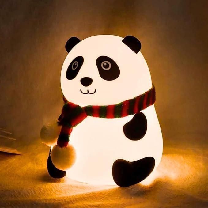 Cute Panda Silicone Night Light Lamp for Kids - 7 Color Touch Sensor LED