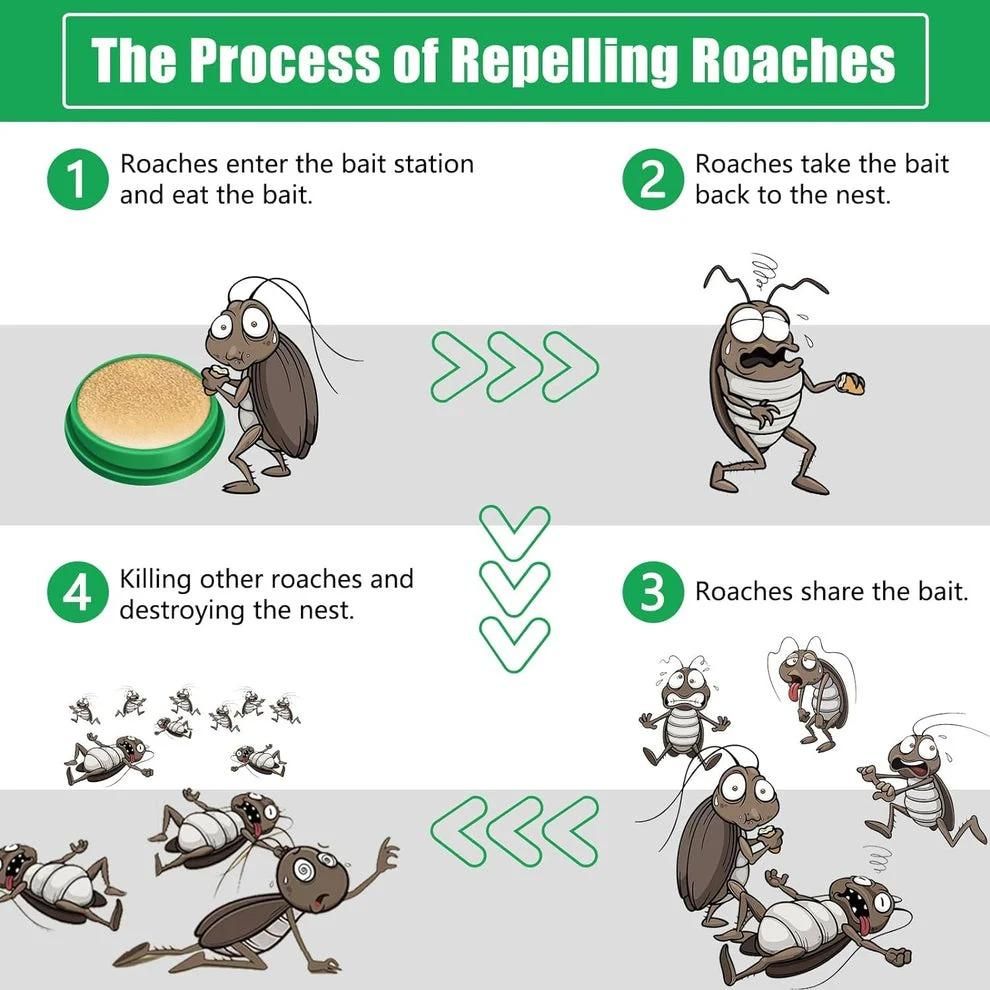 Cockroach Killer Gel (Pack of 2) - Fast-Acting Pest Control Powder Gel