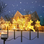 1 Set Of 5Pcs Mixed Christmas Decoration Light Solar Stake Light Waterproof Reindeer Snowflake Bell Christmas Tree Santa Claus Light Outdoor Landscape Light