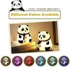 Cute Panda Silicone Night Light Lamp for Kids - 7 Color Touch Sensor LED