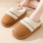 Fashion Warm Cotton Slippers For Women | Winter Bedroom Floor Suede Slipper