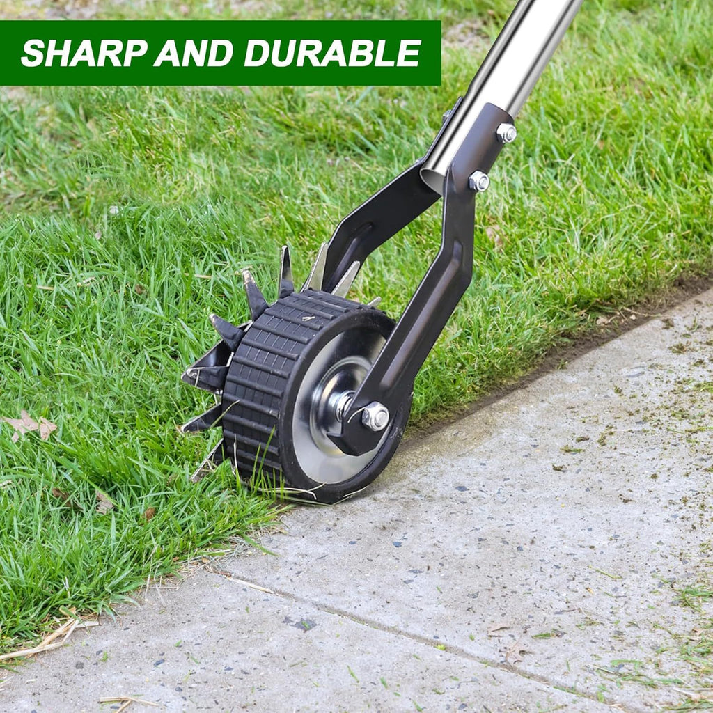 Wheel Rotary Edger, Sidewalk Manual Lawn Edger, Stainless Steel Handle, Adjustable Height -66.7Inch