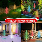 7 Color Changing Solar Christmas Tree Lights Outdoor Optical Fiber Tree Lights With Topper Star IP44 Waterproof For Garden Yard Pathway Lawn - Pack of 4
