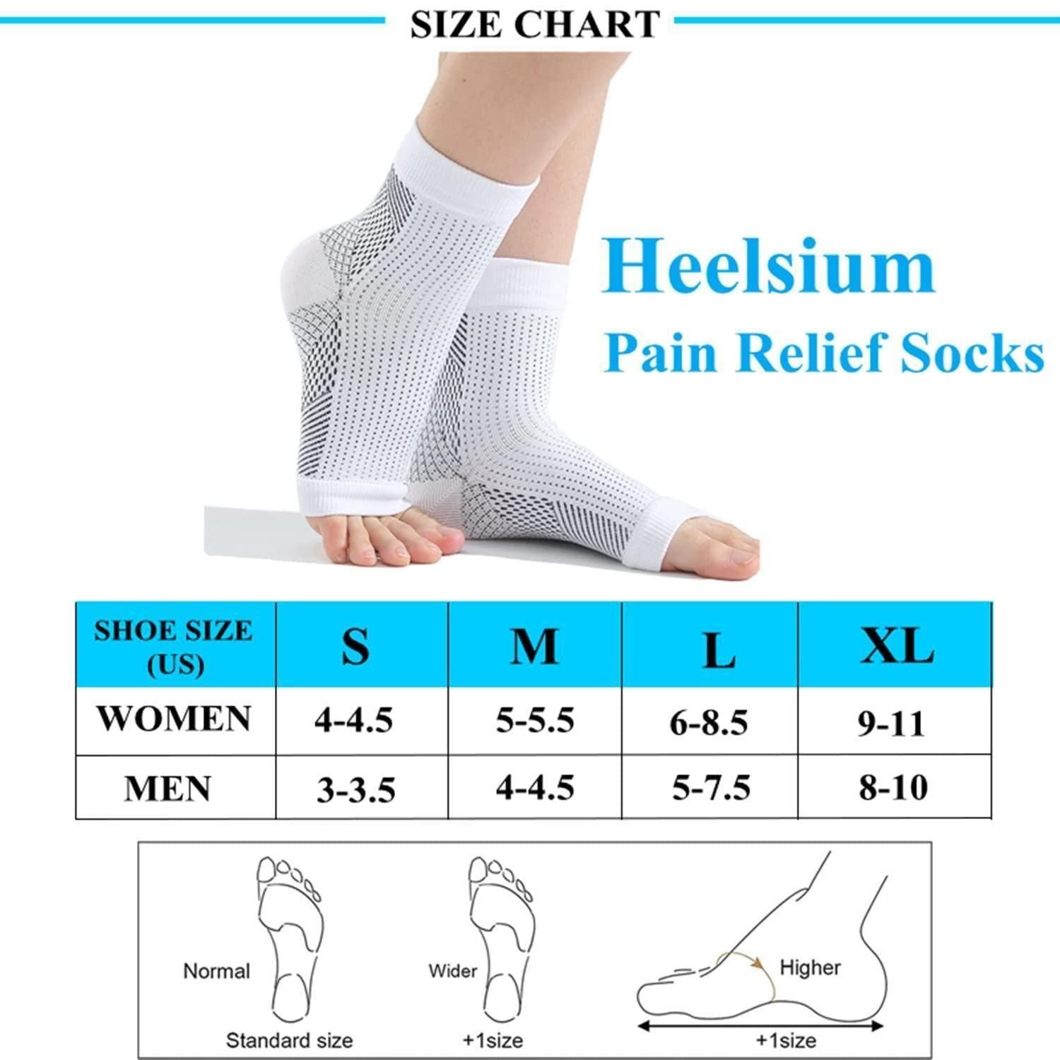 Neuropathy Socks for Men & Women - Pain Relief for Swollen Feet & Ankles (1 Pair)
