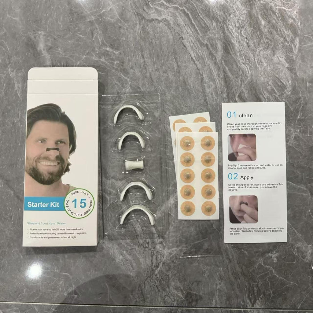 Silicone Breathing Nasal Strip Starter Kit - Better Sleep & Airflow Aid