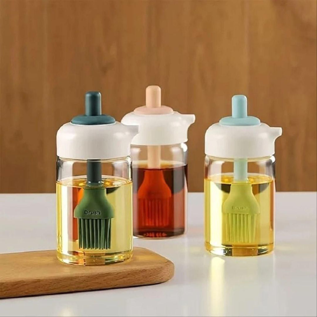 2-in-1 Oil Dispenser Bottle with Silicone Brush 250ml - Kitchen Cooking Tool