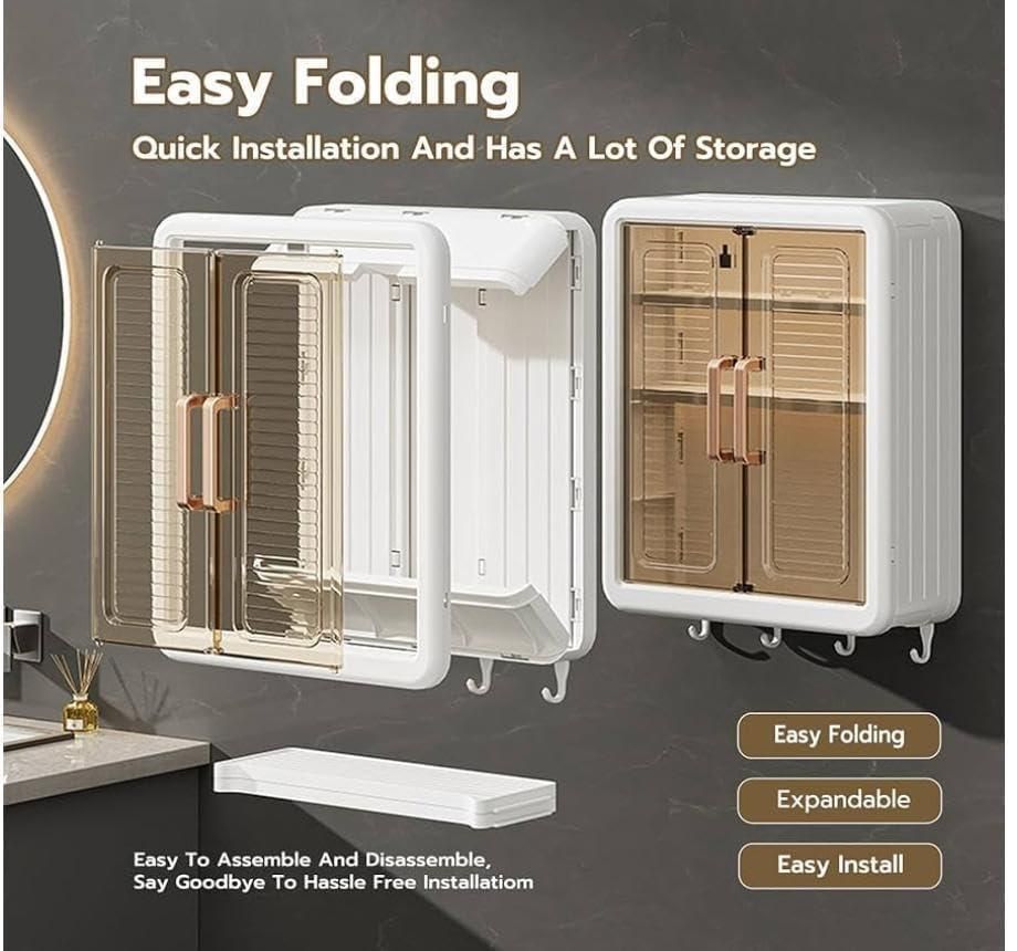 Minimalist Wall-Mounted Bathroom Storage Box - No Drill, Waterproof Shelf Organizer