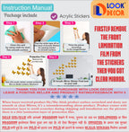 3D Acrylic Mirror Wall Stickers - Square Black Decorative Tiles for Home, Bedroom & Office (Pack of 12)