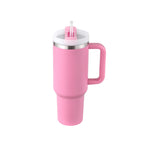 Tumbler With Handle Straw Insulated, Stainless Steel Spill Proof Vacuum Coffee Cup Tumbler With Lid Tapered Mug