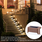 Solar Deck Lights Outdoor - Waterproof LED Garden Path Lights (Pack of 4)