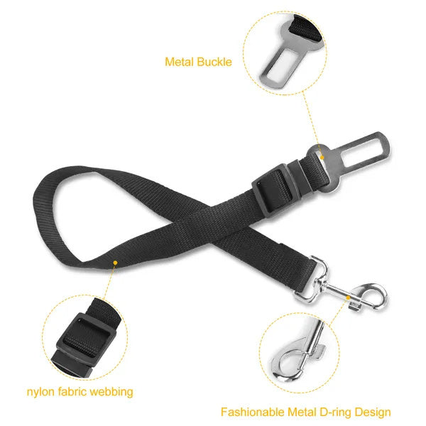 Pet Dog Seat Belt Leash Adjustable Pet Dog Cat Safety Leads Harness - 2Pcs