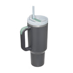 Tumbler With Handle Straw Insulated, Stainless Steel Spill Proof Vacuum Coffee Cup Tumbler With Lid Tapered Mug
