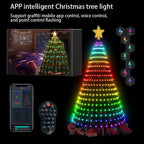 5-Foot Smart Christmas Tree With Lights - 400 LED Lights, Remote And App Control - Music Sync, 11 Modes - Green Wiring, Suitable For Artificial Trees - Multi-Color And Warm White, Indoor Outdoor Use