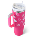 Tumbler With Handle Straw Insulated, Stainless Steel Spill Proof Vacuum Coffee Cup Tumbler With Lid Tapered Mug
