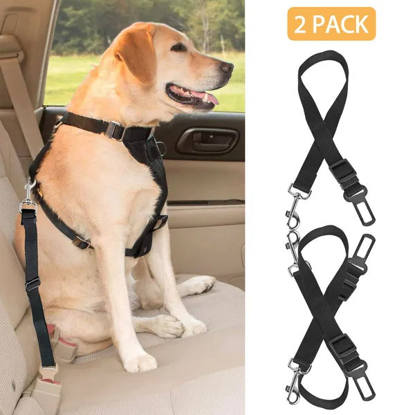 Pet Dog Seat Belt Leash Adjustable Pet Dog Cat Safety Leads Harness - 2Pcs