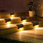 Solar Deck Lights Outdoor - Waterproof LED Garden Path Lights (Pack of 4)
