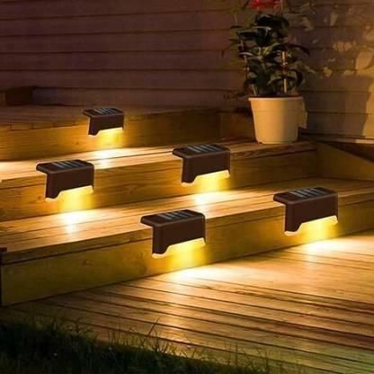 Solar Deck Lights Outdoor - Waterproof LED Garden Path Lights (Pack of 4)