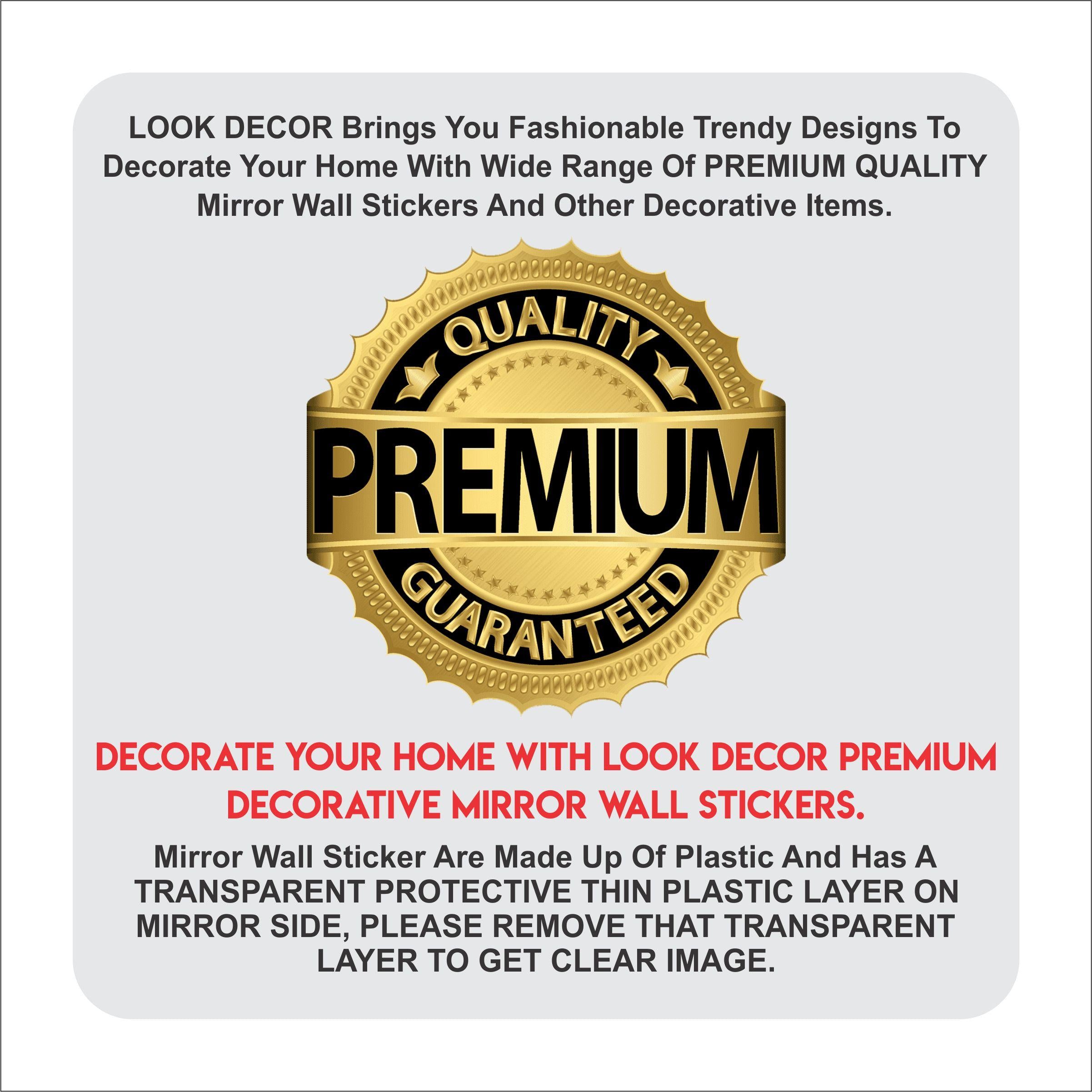 3D Acrylic Mirror Wall Stickers - Square Black Decorative Tiles for Home, Bedroom & Office (Pack of 12)