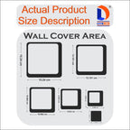 3D Acrylic Mirror Wall Stickers - Square Black Decorative Tiles for Home, Bedroom & Office (Pack of 12)