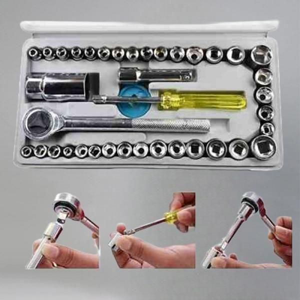 Handy Multi-Functional Socket Wrench Toolset - 50+ Piece Ratchet & Socket Kit with Storage Box