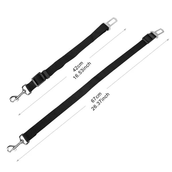 Pet Dog Seat Belt Leash Adjustable Pet Dog Cat Safety Leads Harness - 2Pcs