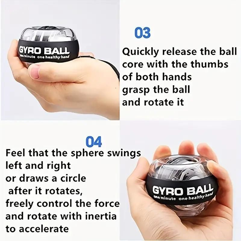 Advanced Gyro Wrist Strengthener Ball - Auto-Start Grip & Arm Trainer for Fingers, Wrists & Arms