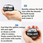 Advanced Gyro Wrist Strengthener Ball - Auto-Start Grip & Arm Trainer for Fingers, Wrists & Arms